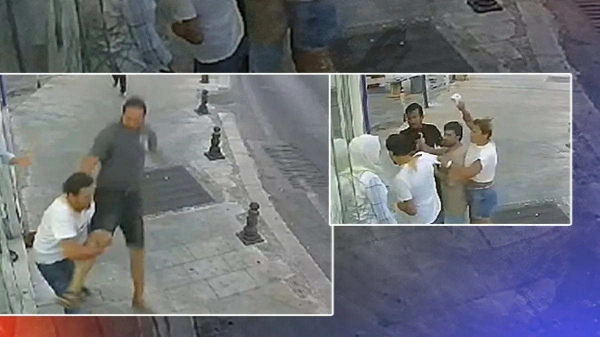 Bodrum’da şoke eden görüntüler! Uçan tekmeli esnaf kavgası: Kaynar kahveyi sırtından aşağı döktü